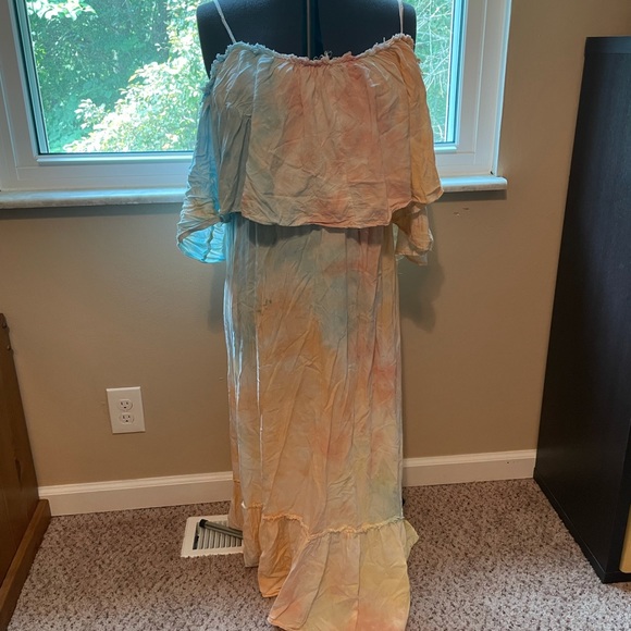 Tie Dye Maxi Dress Off the Shoulder - Picture 1 of 11